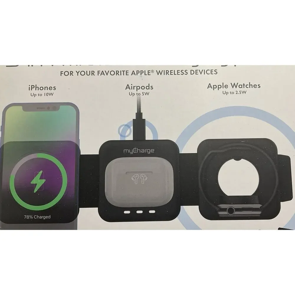 Mycharge 3-In-1 Wireless Charging Pad for Apple Wireless Devices Open Box